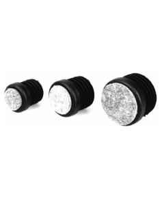 Insteekdoppen rond PE zwart met vilt 50 stuks - in verschillende maten-Ø 18mm