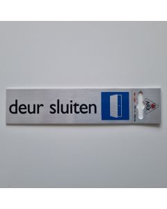 Bordje alu look 'deur sluiten'