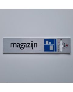 Bordje alu look 'magazijn'
