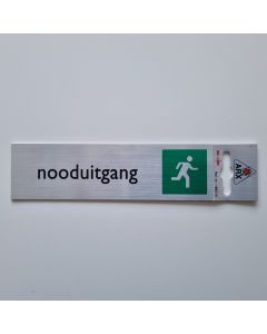 Bordje alu look 'nooduitgang'