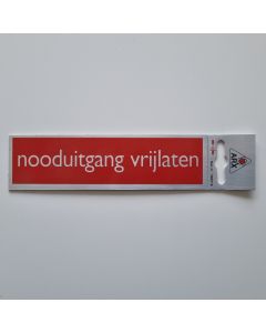 Bordje alu look 'nooduitgang vrijlaten'