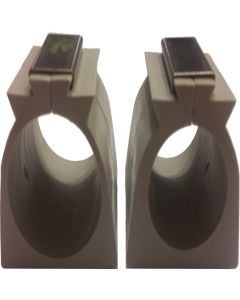 Buisklemvoeten kunststof grijs met metalen sluitclips - 10 stuks in verschillende maten-Ø 22mm