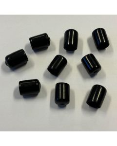 Dompeldoppen zacht PVC rond zwart 100 stuks -Ø12,0mm - 20mm