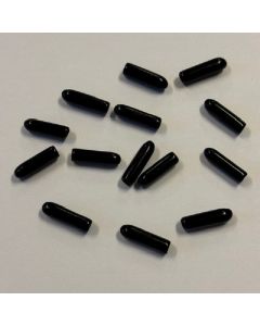 Dompeldoppen zacht PVC rond zwart 100 stuks -Ø3,0mm - 15mm