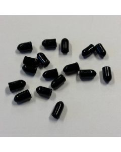 Dompeldoppen zacht PVC rond zwart 100 stuks in verschillende maten.-Ø4,0mm - 10mm