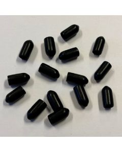 Dompeldoppen zacht PVC rond zwart 100 stuks in verschillende maten.-Ø6,0mm - 15mm