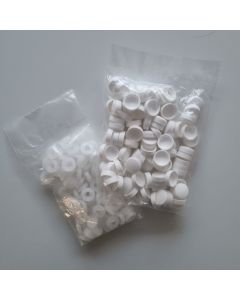Schroefafdekkap en -rozet 17,5mm wit - 100st