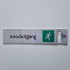 Bordje alu look 'nooduitgang'