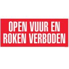 Bord kunststof 'Open Vuur en Roken Verboden' - 35x15cm