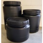 Wijdhalsvat/Opbergton/Voerton kunststof zwart 40L