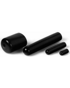 Dompeldoppen zacht PVC rond zwart 100 stuks in verschillende maten.