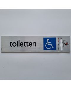 Bordje alu look 'Invaliden toilet'