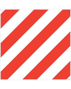 Bord kunststof 'Lange lading' rood/wit 2 gaten - 50x50cm