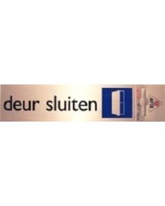 Bordje alu look 'Deur Sluiten'